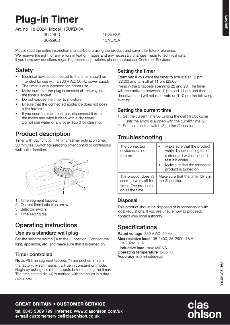 Image de la première page du manuel de l'appareil 15GD