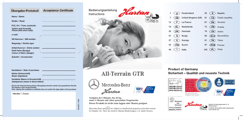 Image de la première page du manuel de l'appareil All-Terrain GTR