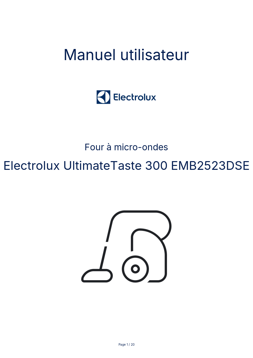 Page n°1 - Manuel utilisateur Electrolux UltimateTaste 300 EMB2523DSE