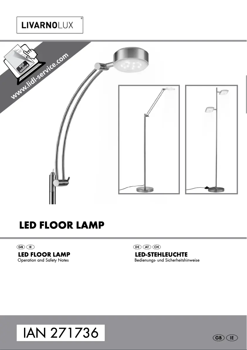 Page 1 de la notice Manuel utilisateur Livarno Lux IAN 271736