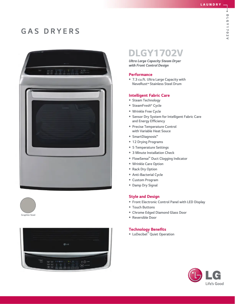 Página 1 del manual Ficha técnica LG DLGY1702V