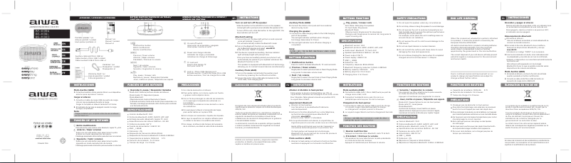 Page n°1 - Manuel utilisateur Aiwa BS-100