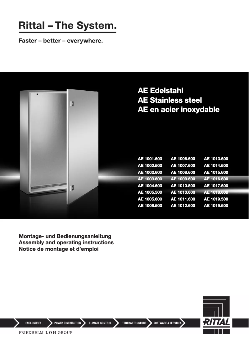 Page n°1 - Manuel utilisateur Rittal AE 1006.600