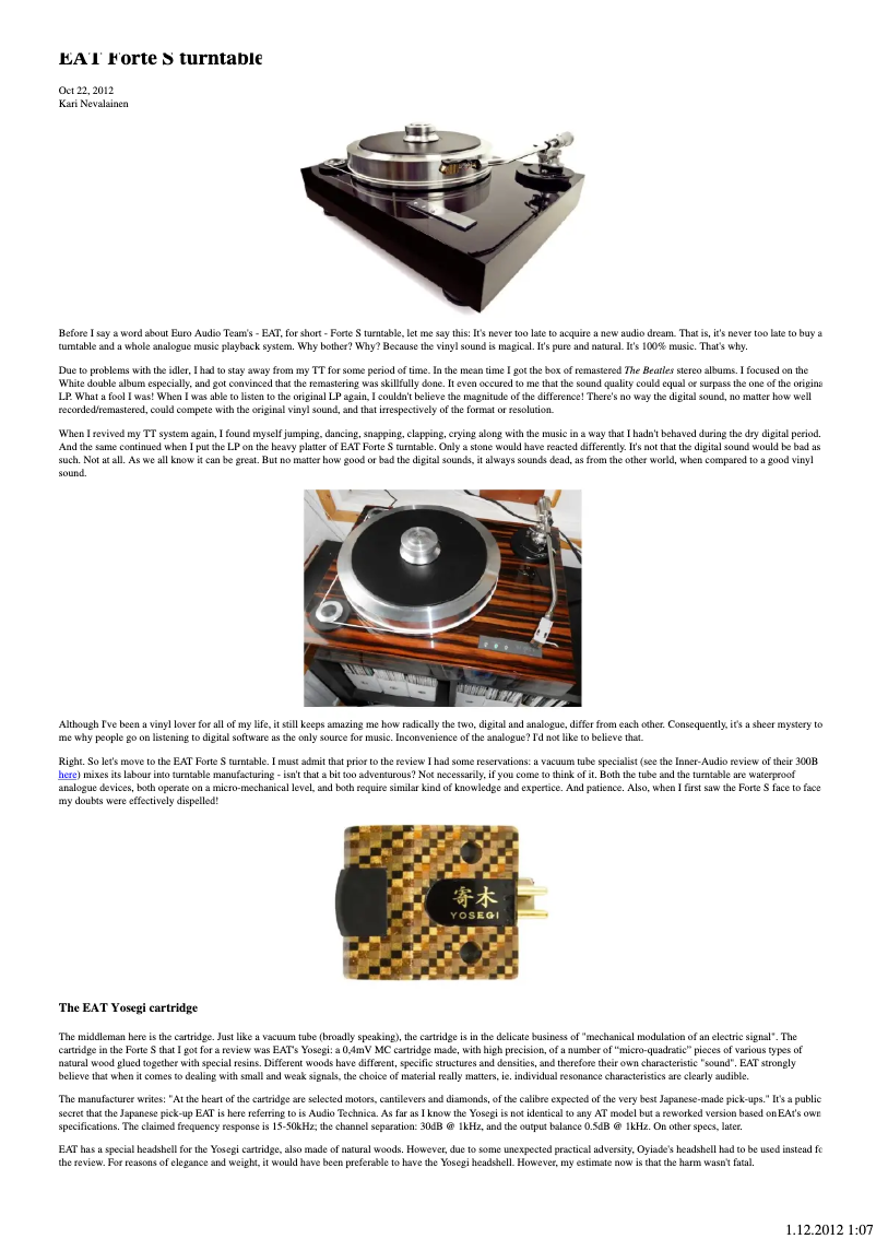 Image de la première page du manuel de l'appareil Forte S