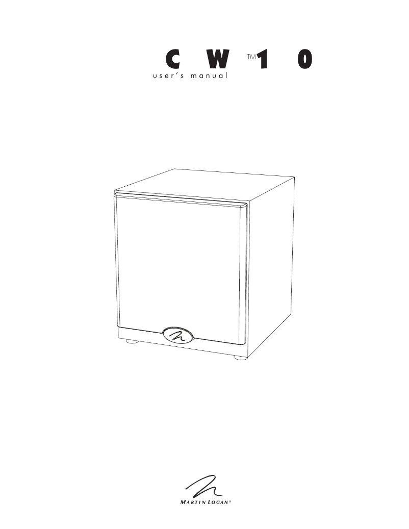 Image de la première page du manuel de l'appareil CW10