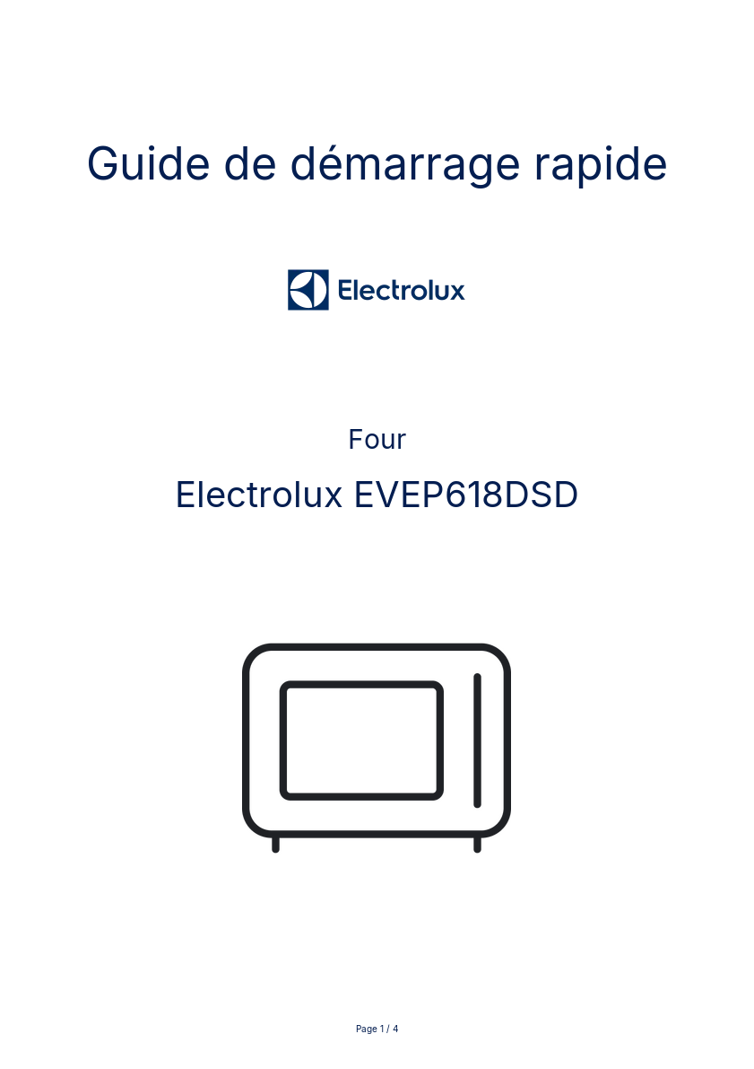 Image de la première page du manuel de l'appareil EVEP618DSD