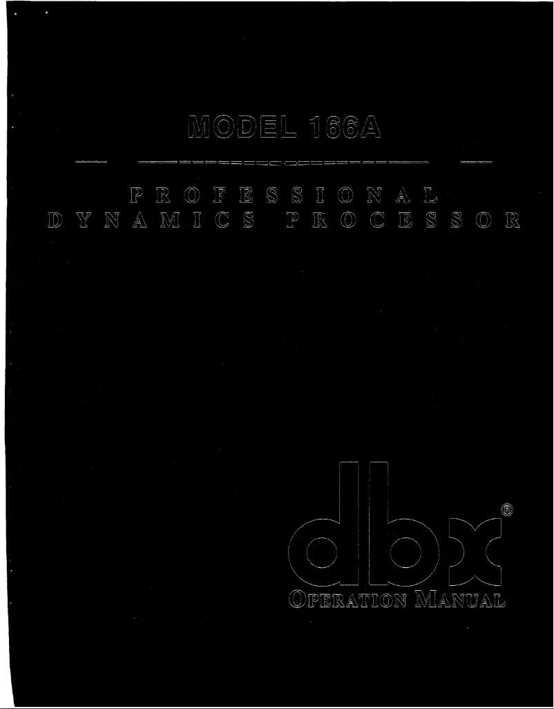 Page 1 de la notice Manuel utilisateur DBX 166A