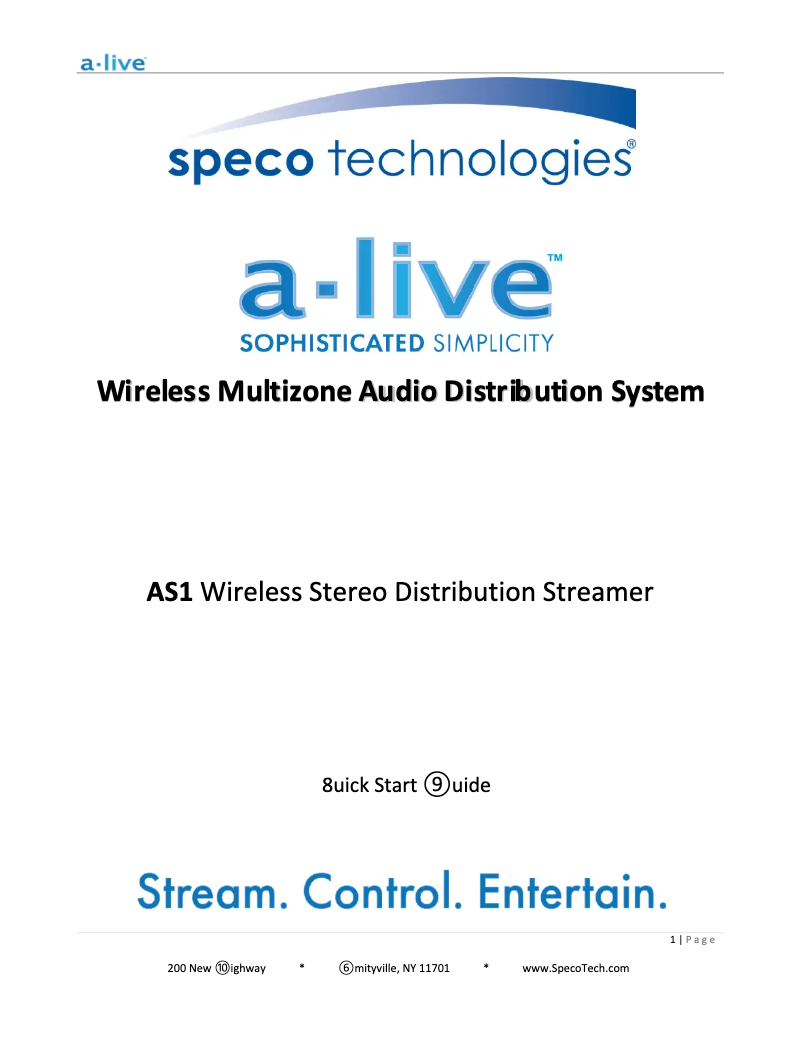 Página 1 del manual Guía de inicio rápido Speco Technologies AS1