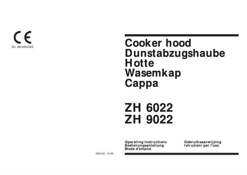 Page 1 de la notice Manuel utilisateur Zanussi ZH 9022