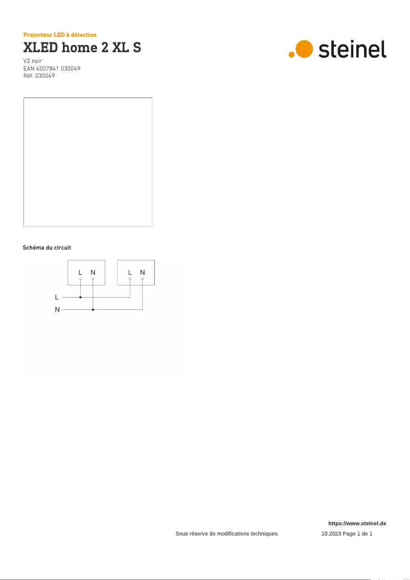 Page n°1 - Schéma de câblage Steinel XLED home 2 XL S