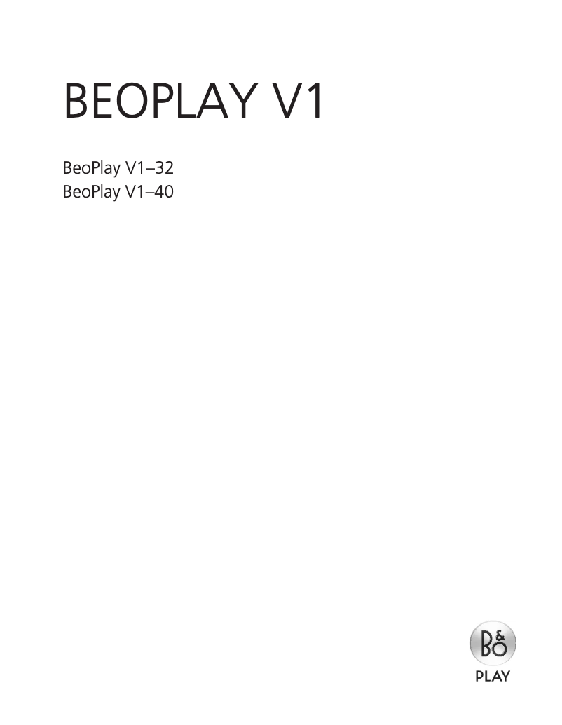 Image de la première page du manuel de l'appareil BeoPlay V1-40