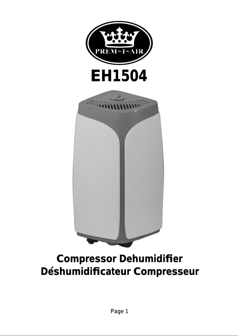 Page n°1 - Manuel utilisateur Prem-I-Air EH1504