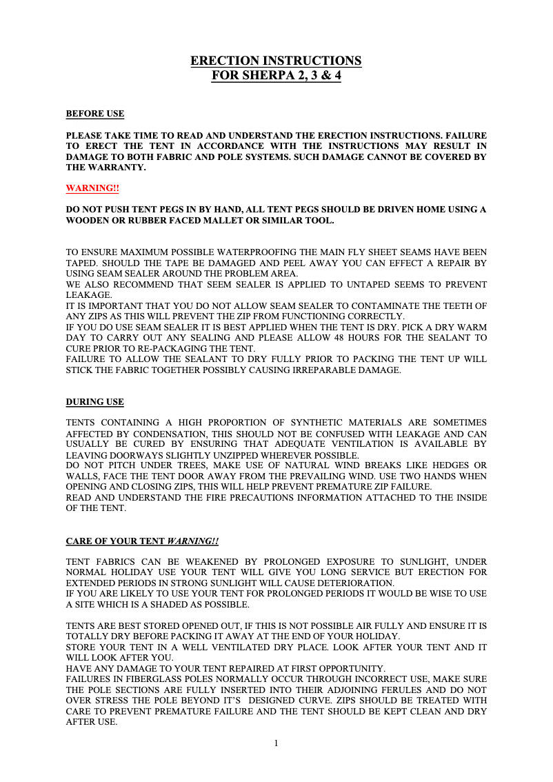 Página 1 del manual Manual de usuario Khyam Sherpa 3