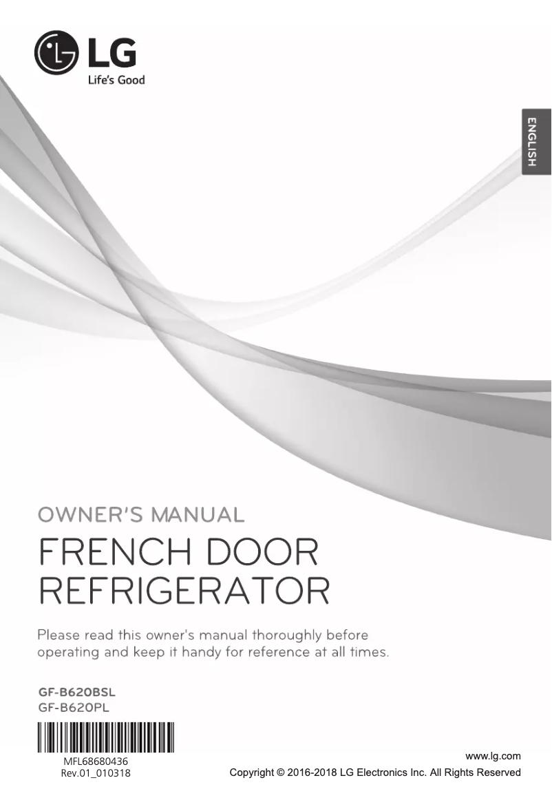 Page 1 de la notice Manuel utilisateur LG GF-B620BSL