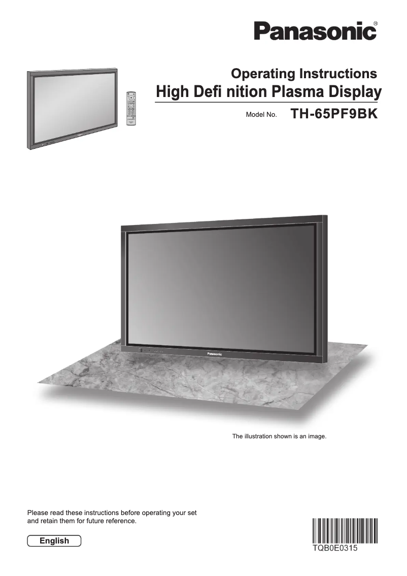 Page 1 de la notice Manuel utilisateur Panasonic TH-65PF9BK