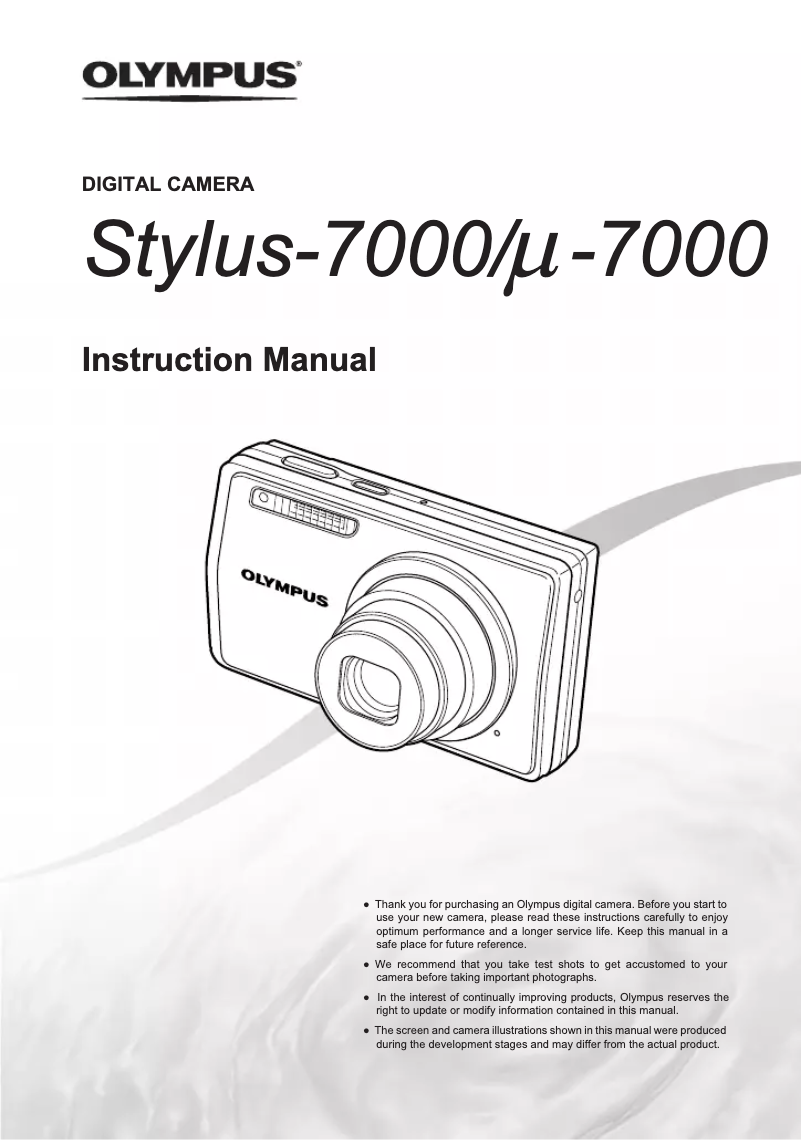 Imagen de la primera página del manual del dispositivo Stylus 7000