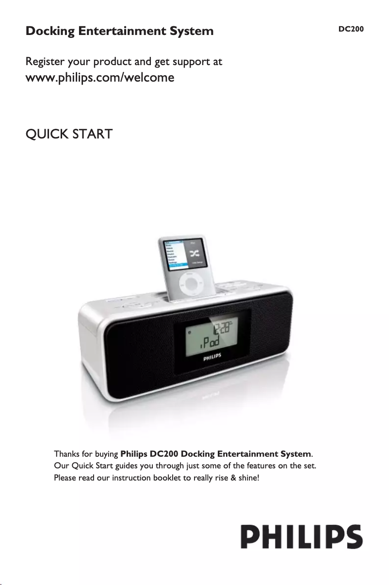 Página 1 del manual Guía de inicio rápido Philips DC200