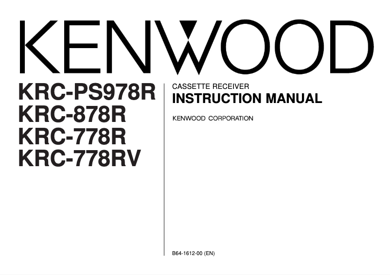 Page 1 de la notice Manuel utilisateur Kenwood KRC-878R