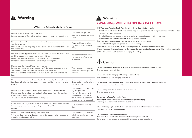 Page n°1 - Manuel utilisateur LG AN-TP200