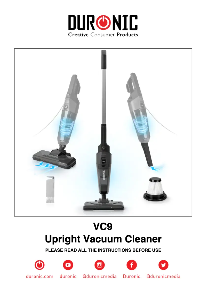 Page n°1 - Manuel utilisateur Duronic VC9