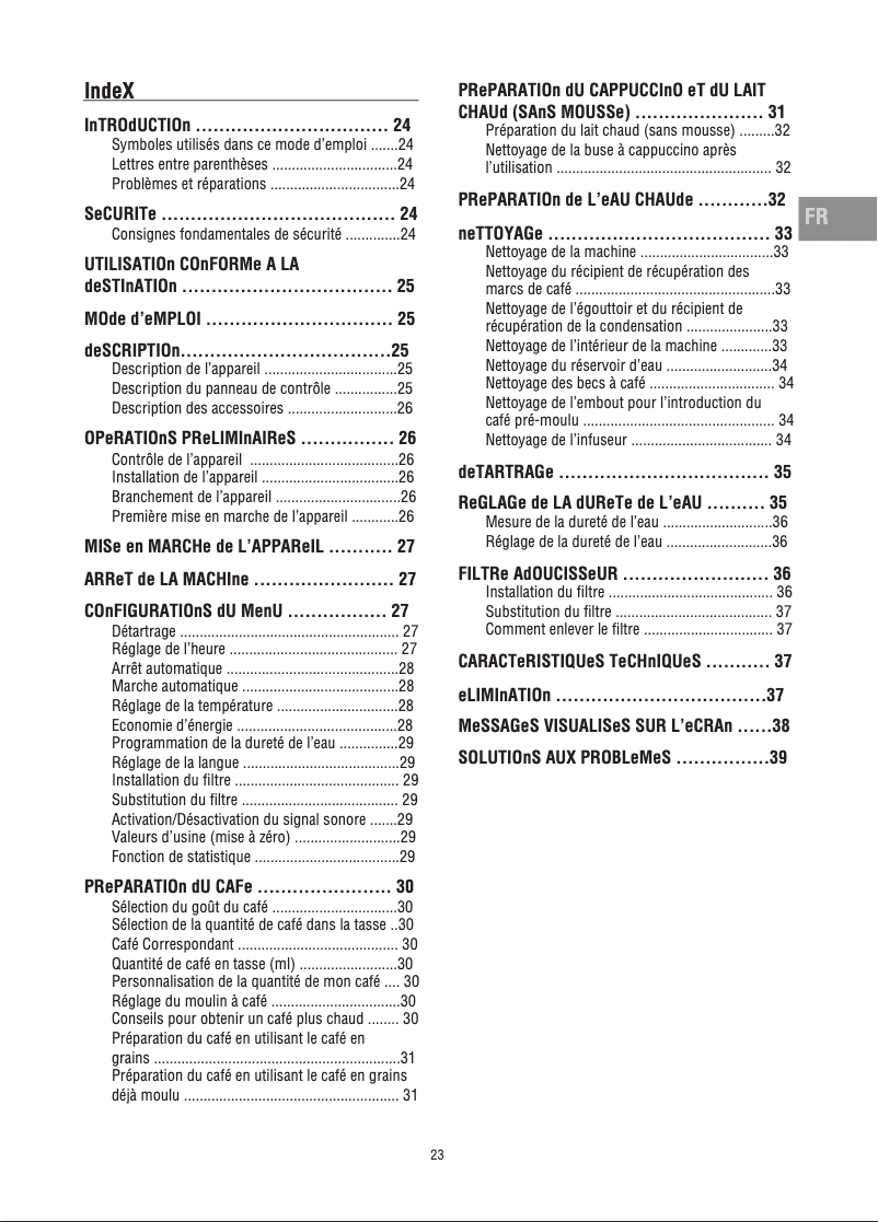 Image de la première page du manuel de l'appareil Intensa ECAM 23.420.SB