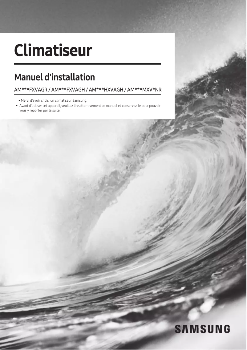 Page 1 de la notice Manuel utilisateur Samsung AM120FXVAGR