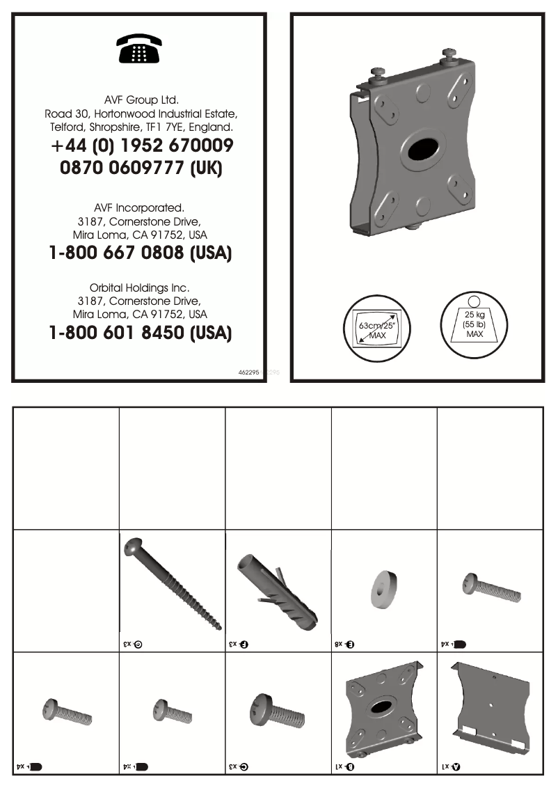 Page n°1 - Manuel utilisateur AVF EPL000PB