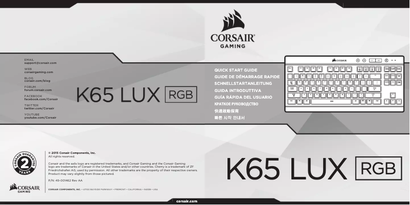 Page n°1 - Manuel utilisateur Corsair CH-9110010-ES