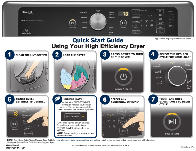 Page 1 de la notice Instructions / montage Maytag MED5100DW