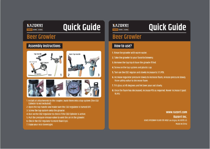 Image de la première page du manuel de l'appareil Beer Growler GC1280Z