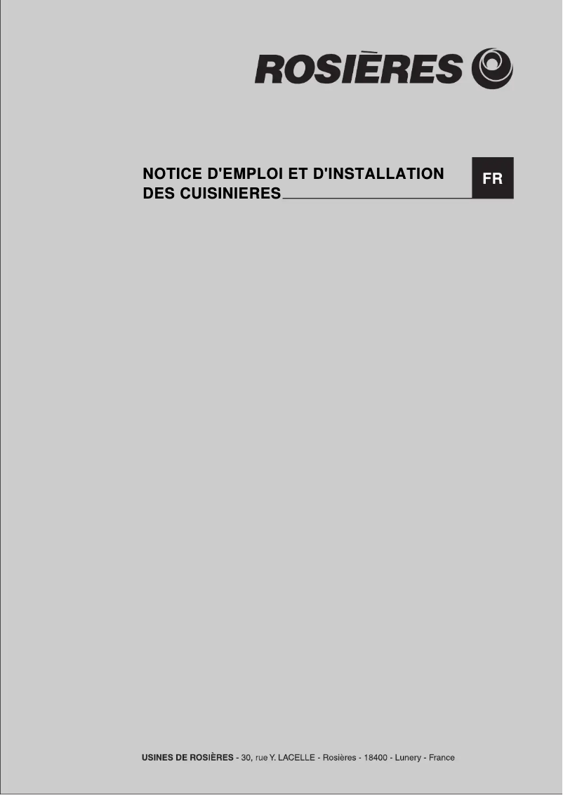 Page 1 de la notice Manuel utilisateur Rosieres RMP 6376 RBX