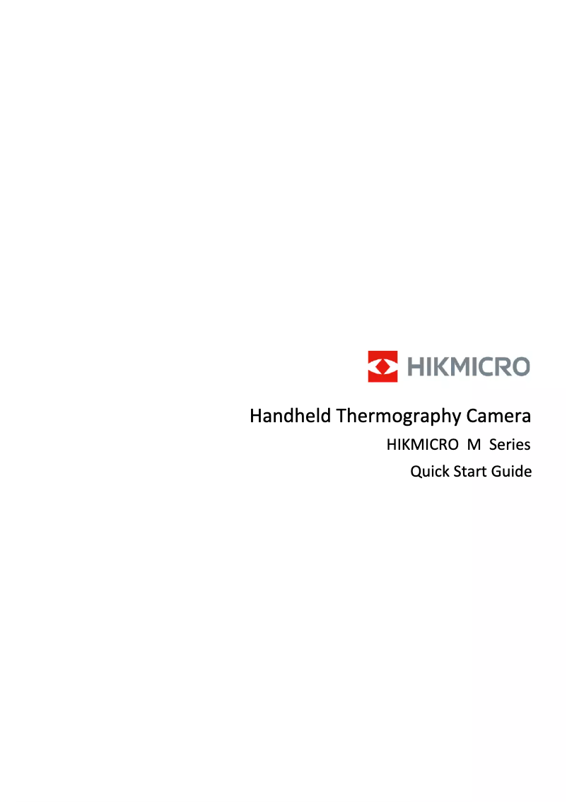 Page 1 de la notice Manuel utilisateur Hikmicro M20W