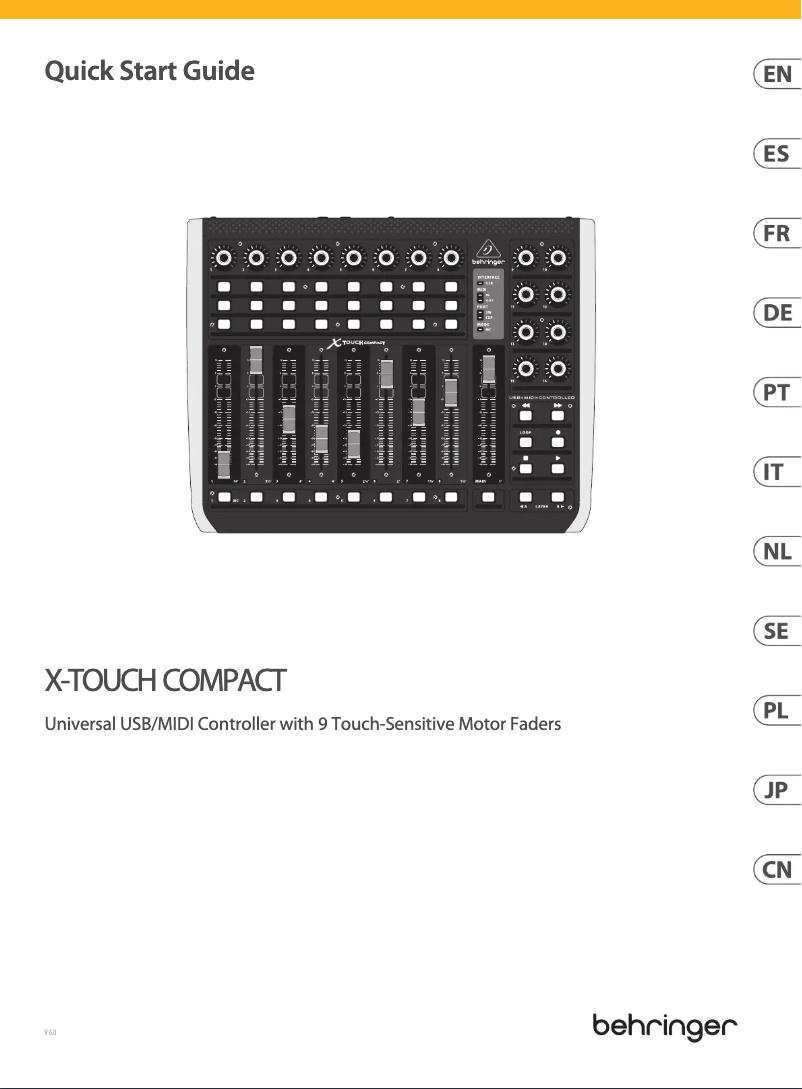 Image de la première page du manuel de l'appareil X-Touch Compact