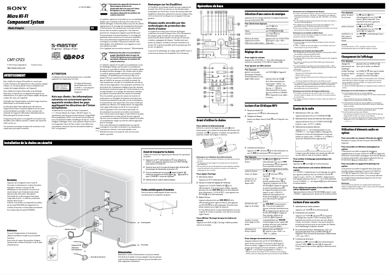 Page n°1 - Manuel utilisateur Sony CMT-CPZ3