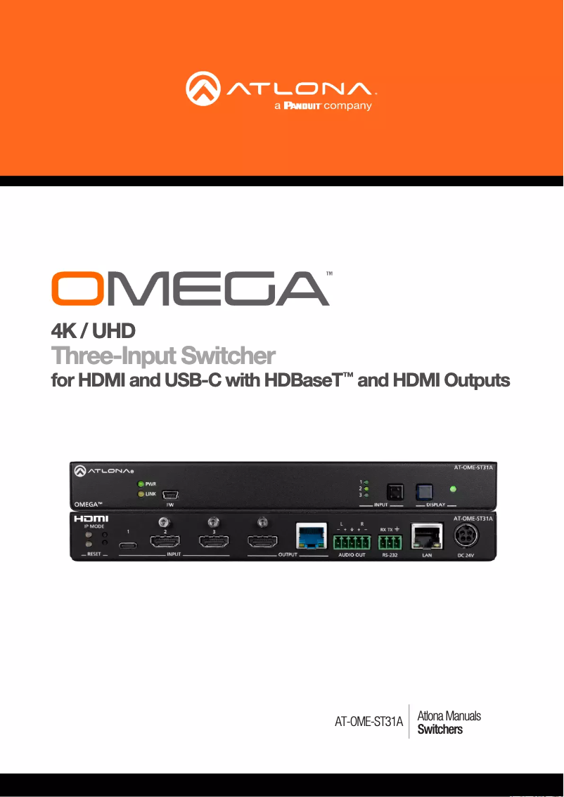 Page 1 de la notice Manuel utilisateur Atlona AT-OME-ST31A