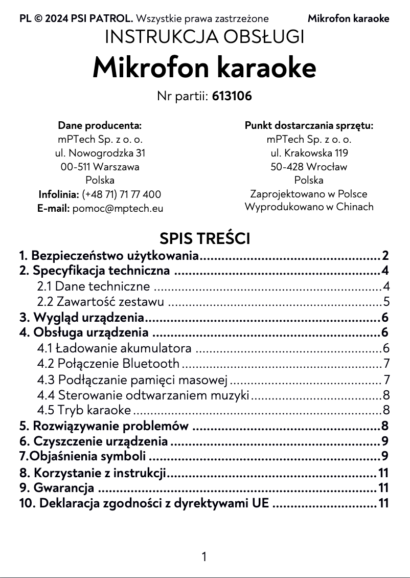 Image de la première page du manuel de l'appareil EMX-010246