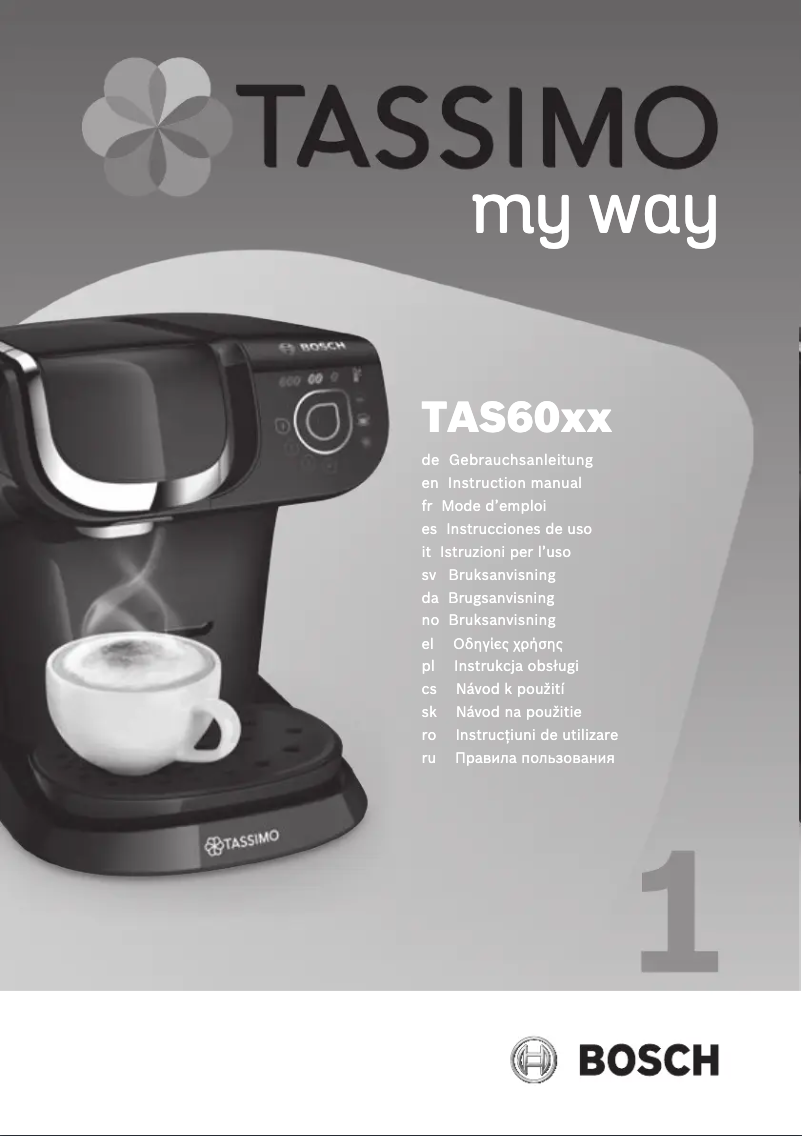 Page n°1 - Manuel utilisateur Bosch Tassimo MyWay TAS6003