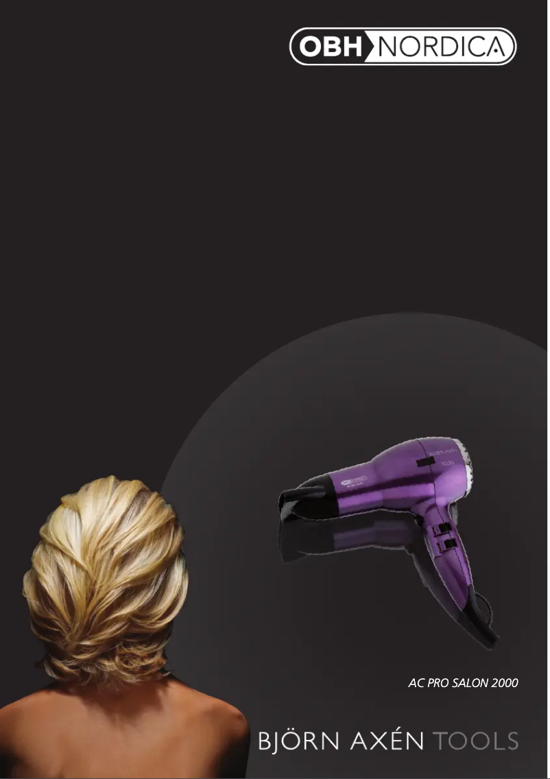 Page 1 de la notice Manuel utilisateur OBH Nordica AC Pro Salon