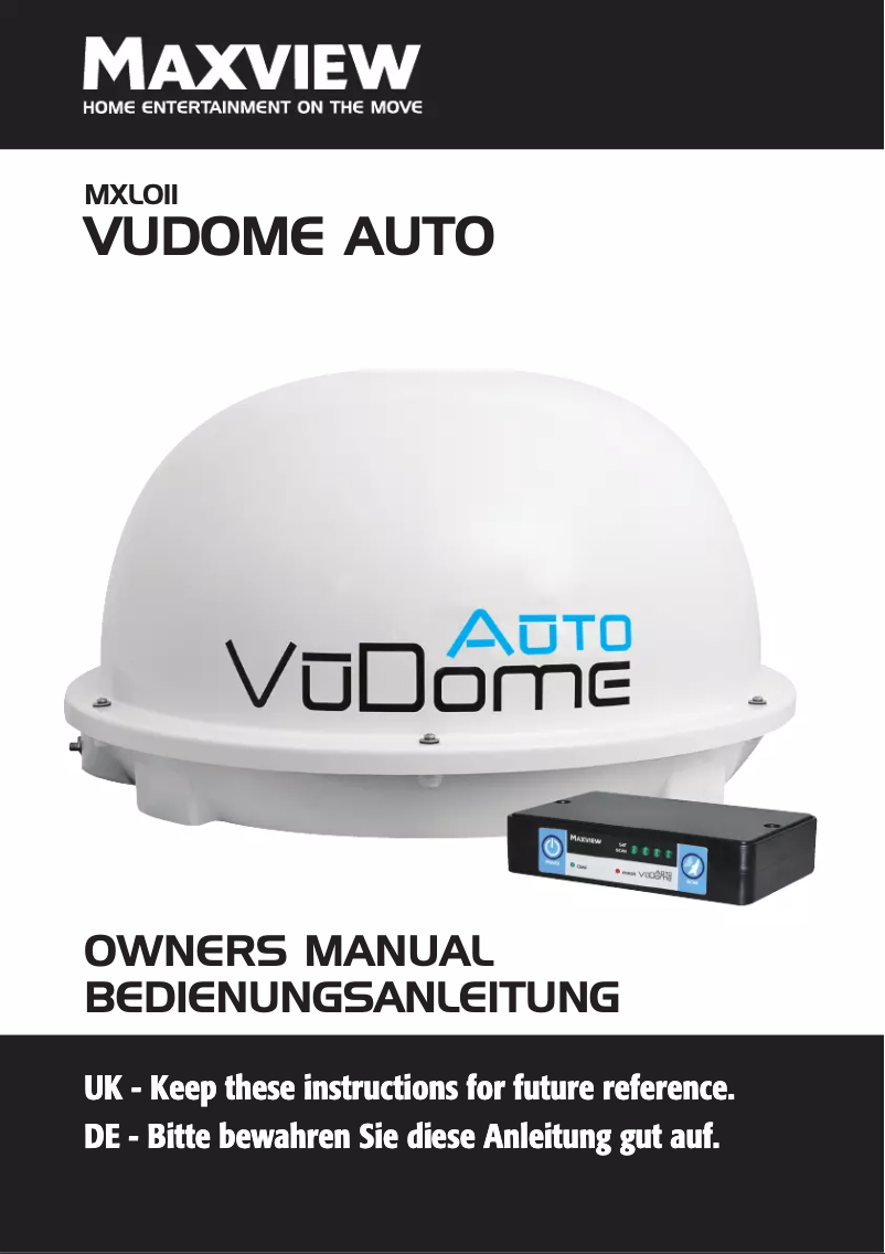 Page n°1 - Manuel utilisateur Maxview VuDome Auto MXL011