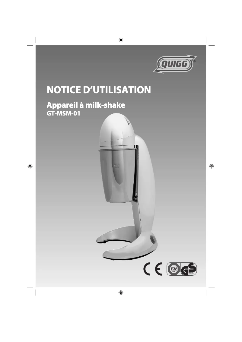 Page 1 de la notice Manuel utilisateur Quigg GT-MSM-01
