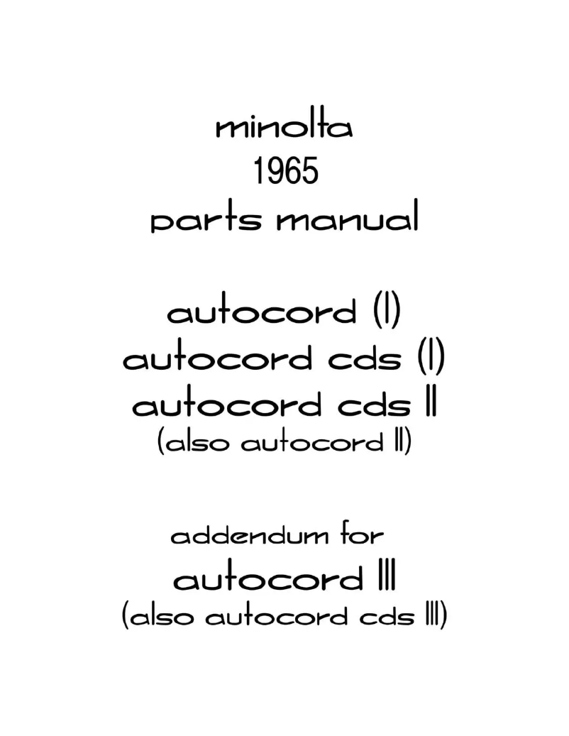 Page 1 de la notice Manuel utilisateur Konica Minolta Autocord