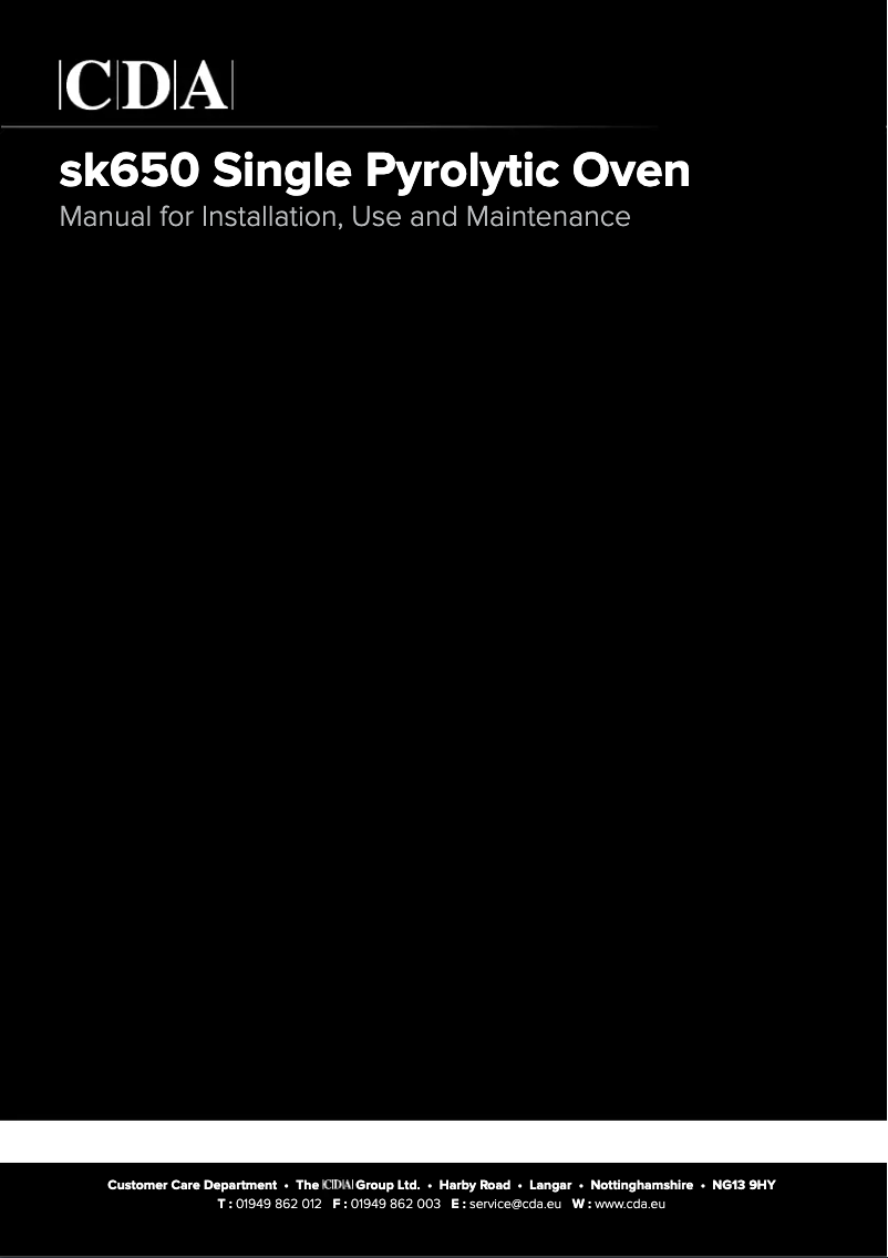 Page n°1 - Manuel utilisateur CDA SK650