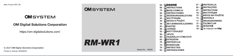 Página 1 del manual Manual de usuario Olympus RM‑WR1