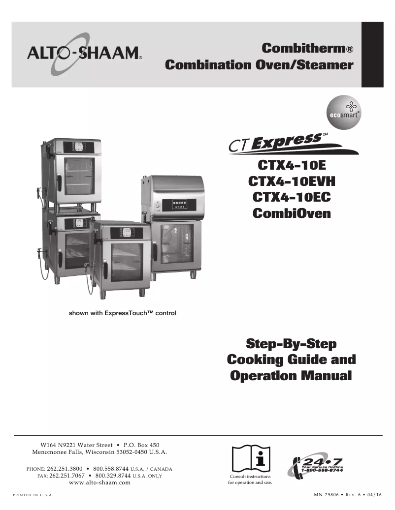 Page 1 de la notice Manuel utilisateur Alto-Shaam CTX4-10EC