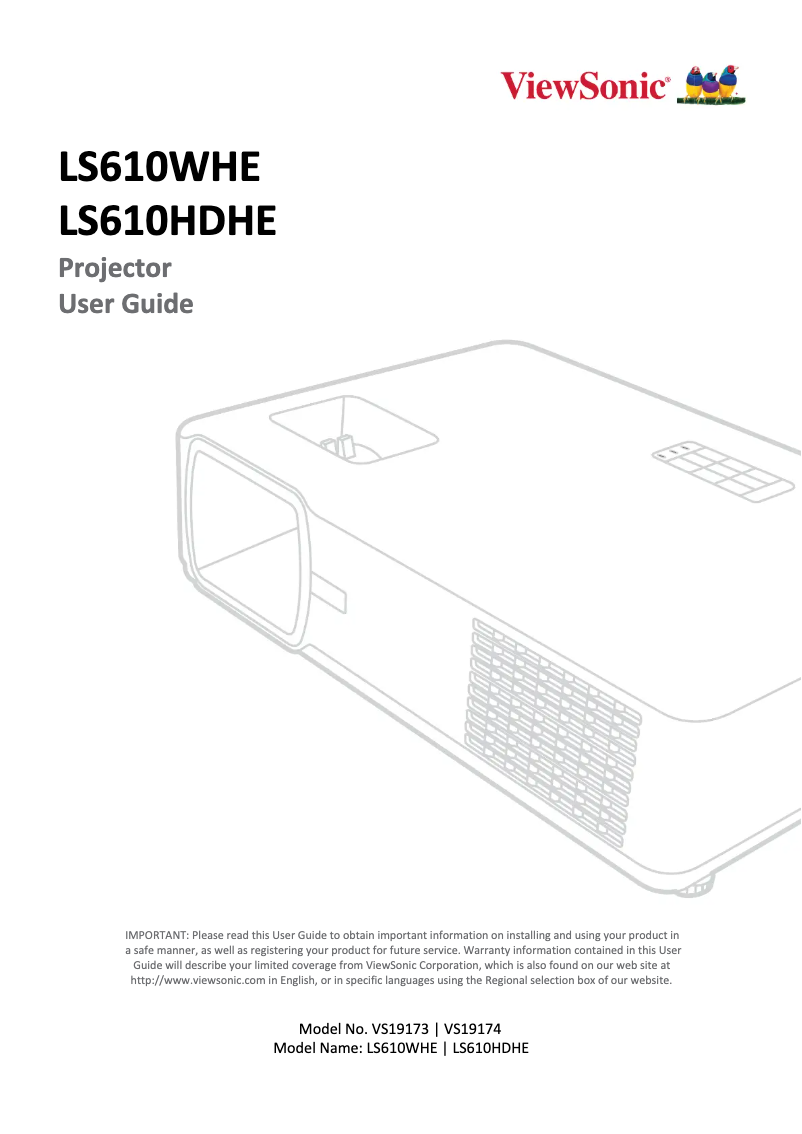 Imagen de la primera página del manual del dispositivo LS610WHE