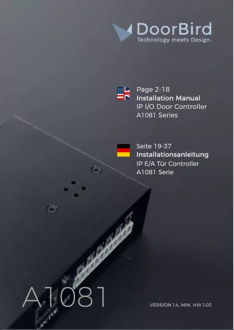 Page 1 de la notice Manuel utilisateur DoorBird A1081