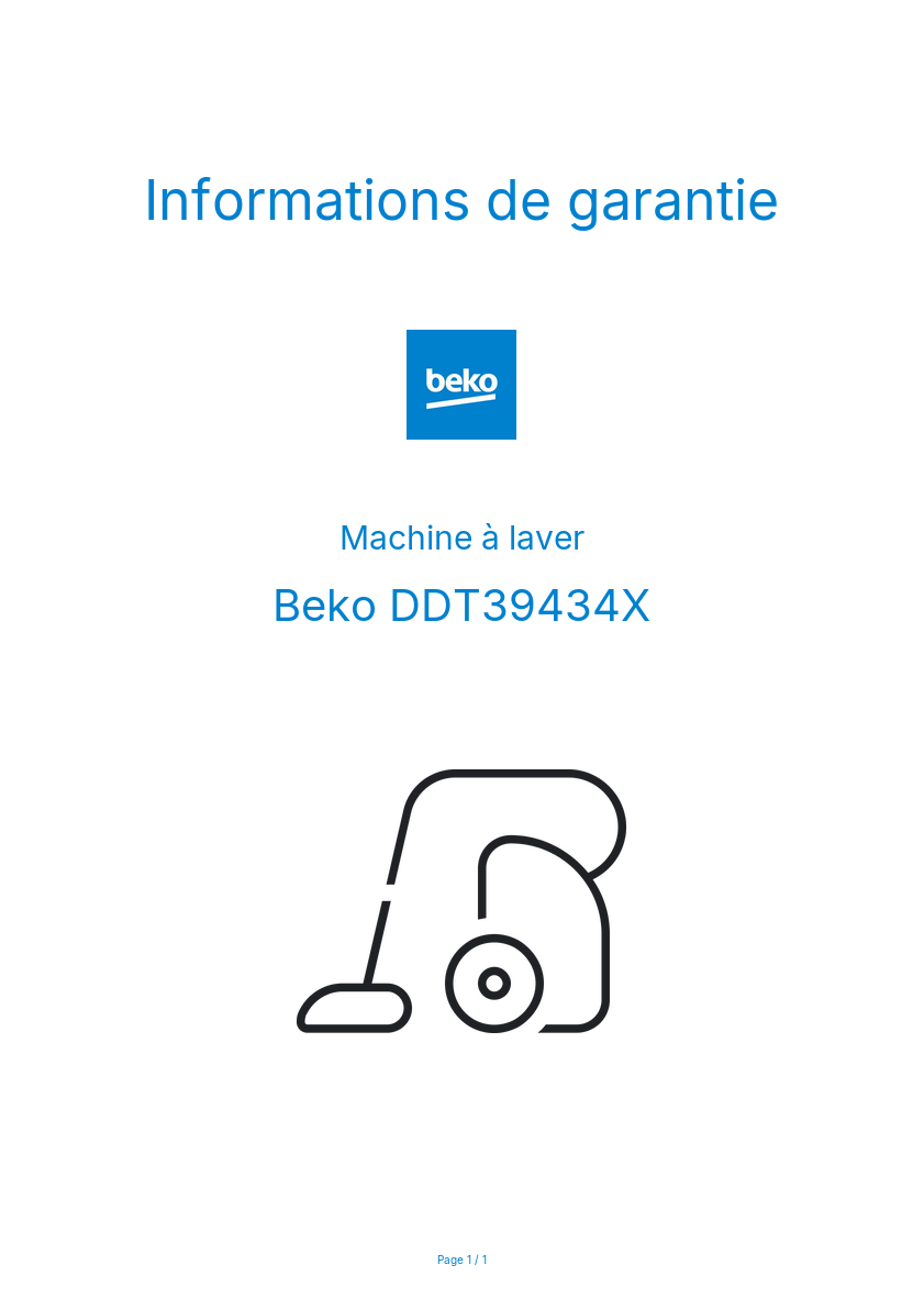 Image de la première page du manuel de l'appareil DDT39434X