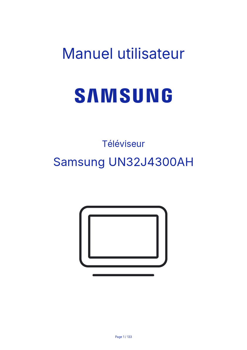 Image de la première page du manuel de l'appareil UN32J4300AH