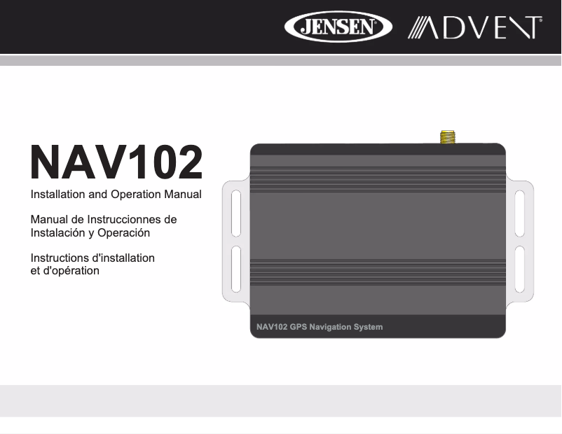 Page n°1 - Manuel utilisateur Jensen NAV102