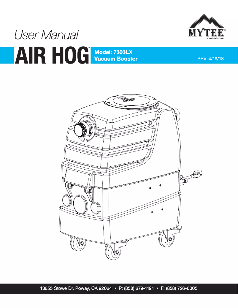 Page n°1 - Manuel utilisateur Mytee Air Hog 7303LX-230